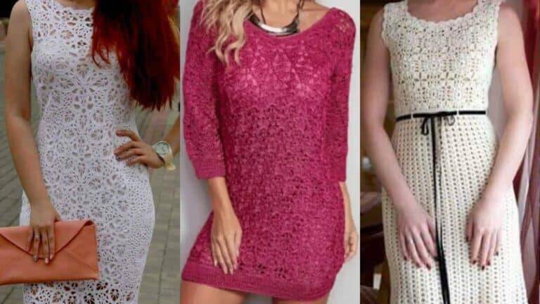 Vestido de Crochê Chique: Lindas Inspirações e Peças Gráficos dos Pontos Parte 2