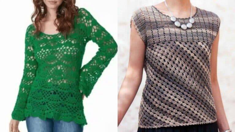 Blusas de Crochê Modernas e Estilosas com Gráficos e Inspirações Parte 2