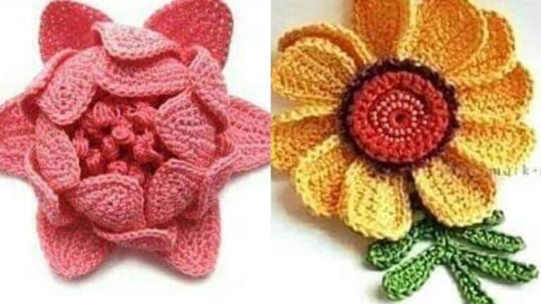 Flores em Crochê com Gráficos para Imprimir Parte 1