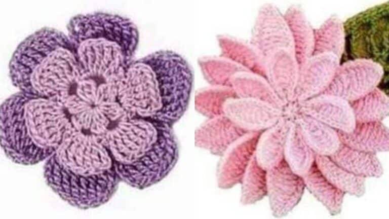 Flores em Crochê com Gráficos para Imprimir Parte 2