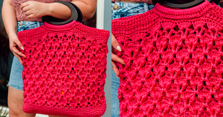 Bolsa de Crochê Pink Náutico