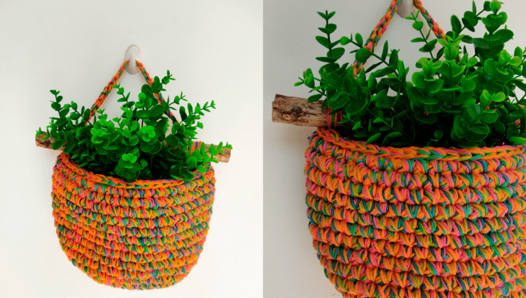 Cachepô em Crochê Porta-Planta