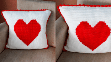 Almofada de Crochê Coração