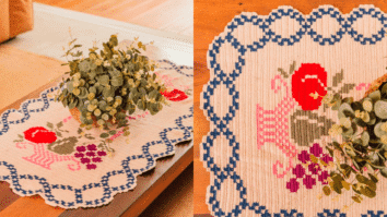 Trilho de Mesa em Crochê Frutas