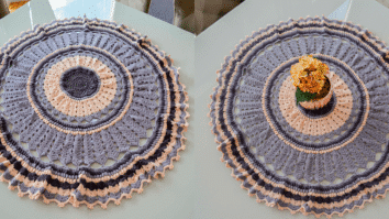 Centro de Mesa de Crochê Grafite