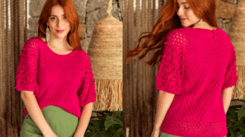 Blusinha em Crochê Pink