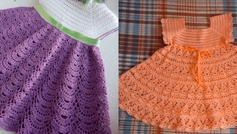 20 Vestidos de Crochê e Saias Infantil com Graficos Parte 1
