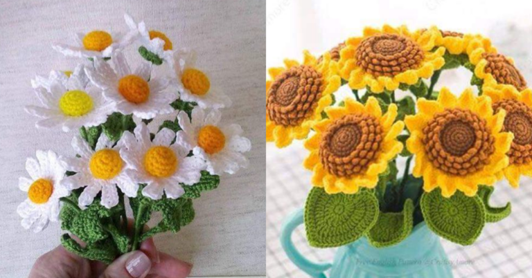 Flores de Crochê para Aplicação