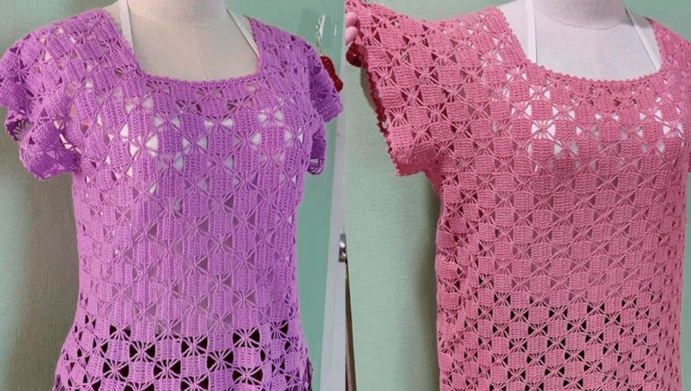 Blusas em Crochê com Ponto Fantasia