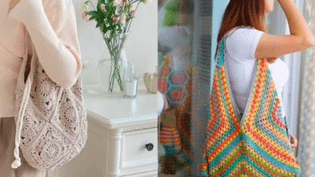 Bolsas de Crochê Com Barbante