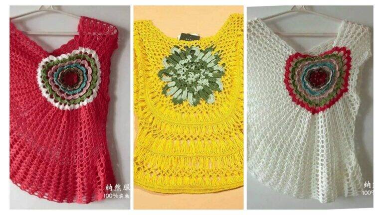 Blusas em Crochê Modelos Lindos e Famosos: Gráfico e Passo a Passo Fácil