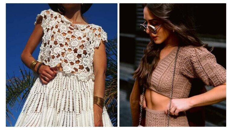 Blusas de Crochê Modernas – Pontos Fantasia com Graficos