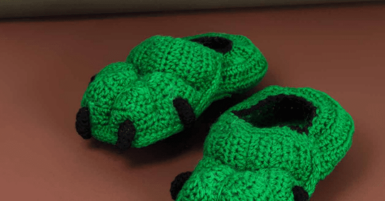 Pantufa de crochê infantil