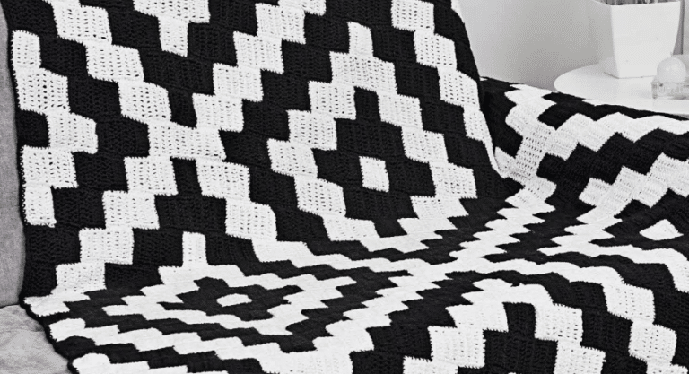 Manta em crochê de squares