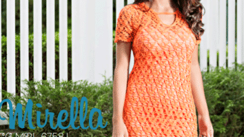 Vestido de crochê laranja - Mirella