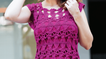 Blusa de Crochê de Grampo Rosa