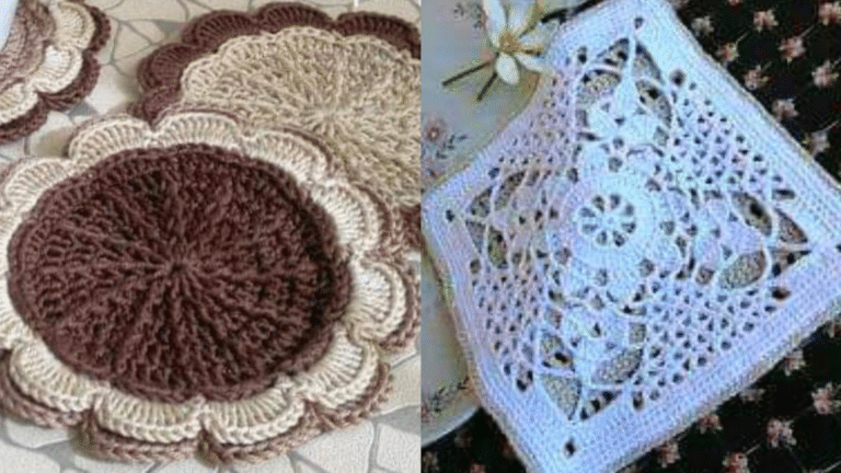Belíssimos Porta Copos de Crochê com Gráficos Parte 1