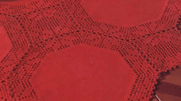 Toalha de crochê de octógonos