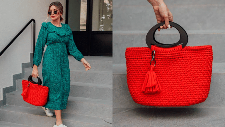 Receita de Bolsa de Crochê com FIO DE MALHA PREMIUM e Ideias com Gráficos e Inspirações