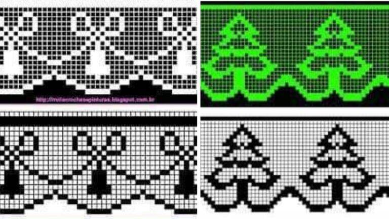 Aprenda 13 Barrados de Crochê para o Natal com Gráficos