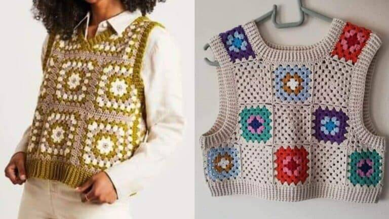 Coletinhos de Crochê Com Squares Gráficos e Passo a Passo