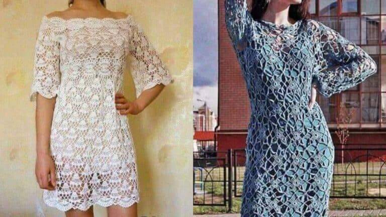 Vestidos de Crochê Passo a Passo e Gráficos Parte 2