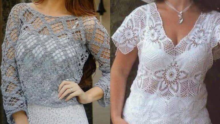 Blusas de Crochê Modernas e Estilosas com Gráficos e Inspirações