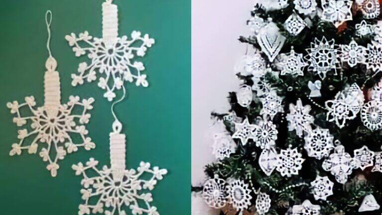 Enfeites de Crochê para Arvores de Natal Parte 3