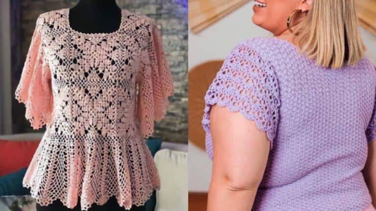 Gráficos de Crochê para Blusas Delicadas e Rendadas Parte 1