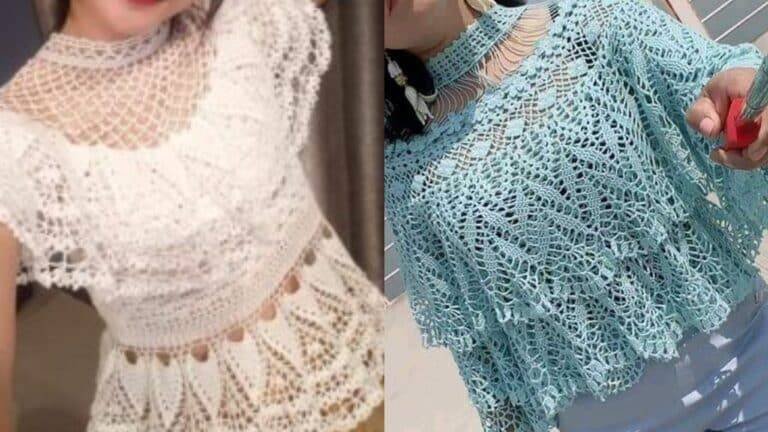 Gráficos de Crochê para Blusas Delicadas e Rendadas Parte 2
