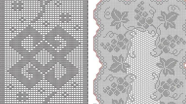 13 Caminhos de Mesa em Crochê File com Flores – Gráficos Lindos para Copiar