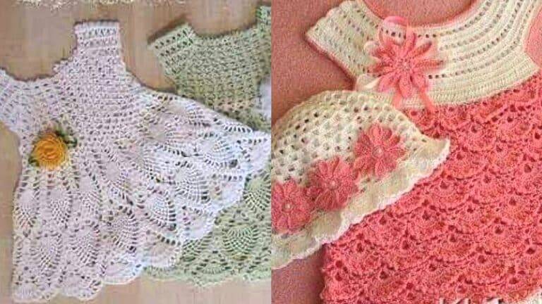 Vestidos de Crochê Infantil: Copie os Gráficos Destas Fofuras Agora