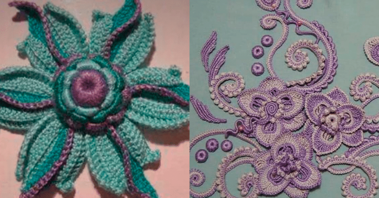 Graficos de Flores de Crochê Irlandês: 40 Motivos para Imprimir Parte 1