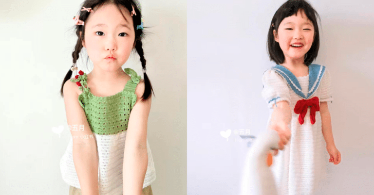 Vestidinho de Crochê Infantil com Graficos : Modelinhos para Copiar pt 2