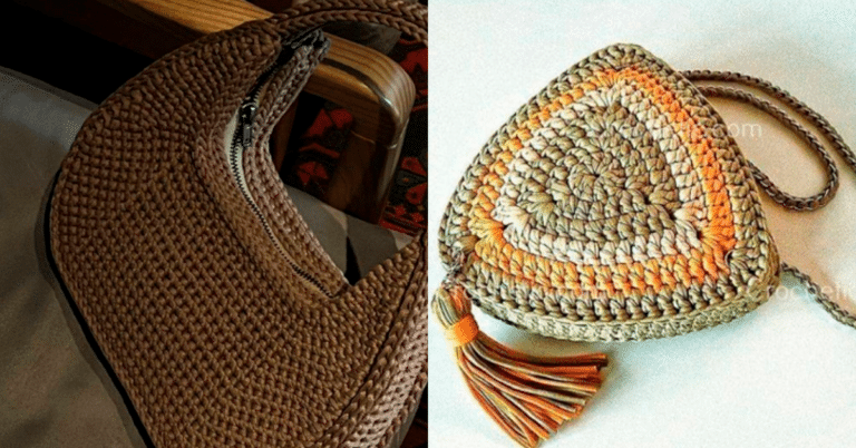 Bolsas de Crochê com Fio Náutico - 21 Idéias Inspiradoras e Gráficos Pt 2