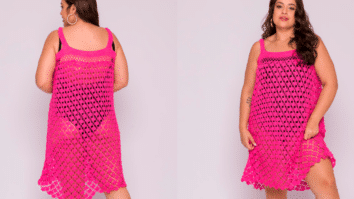 Belíssima Saída de Praia em Crochê Rosa Cítrico para Vender