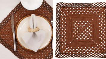 Sousplat de Crochê Quadrado Café