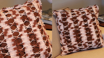 Almofada em Crochê Café