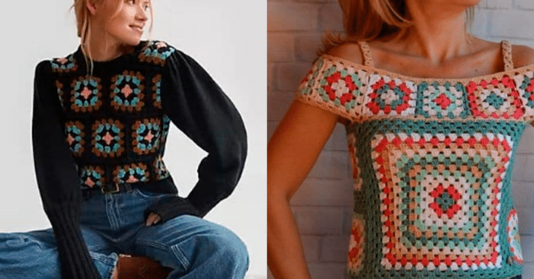 Croche com Motivos Quadrados