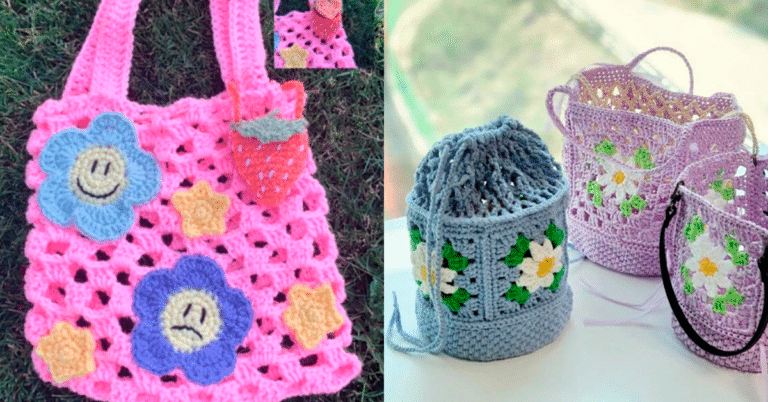Bolsas de Crochê Bem Simples e Lindas - Idéias para Inspiração Pt 1