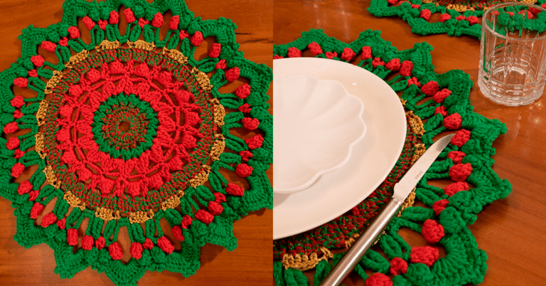Sousplat de Crochê Santa Claus para o Natal: Passo a Passo