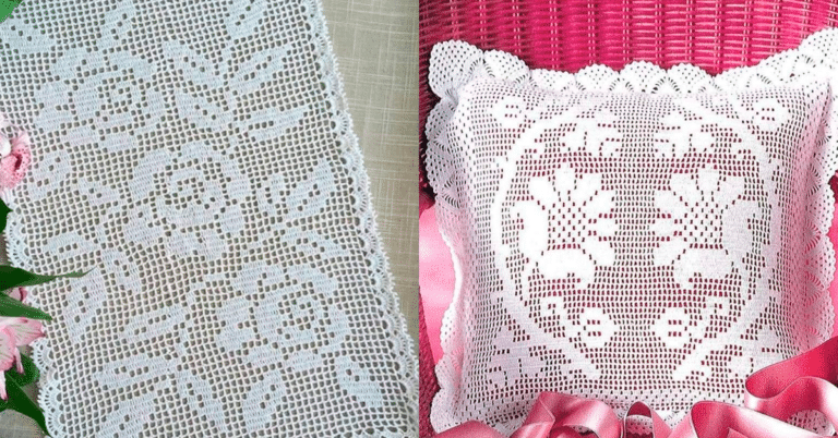 Caminhos de Mesa em Crochê Filé com Gráficos: Desenhos Incríveis para Copiar