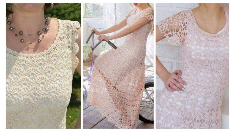 Vestidos de Croche com Grafico dos Pontos: 10 Modelos Elegantes e Joviais Pt 2
