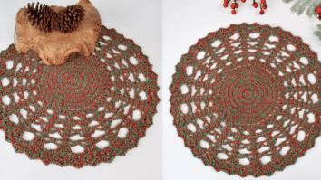 Centro de mesa em crochê fácil e simples para o natal