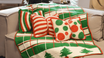 Almofada Laço Natalino em Crochê: Passo a Passo