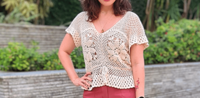 Blusa de Crochê Bege