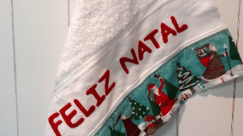 Toalha Rosto de Patchwork Feliz Natal