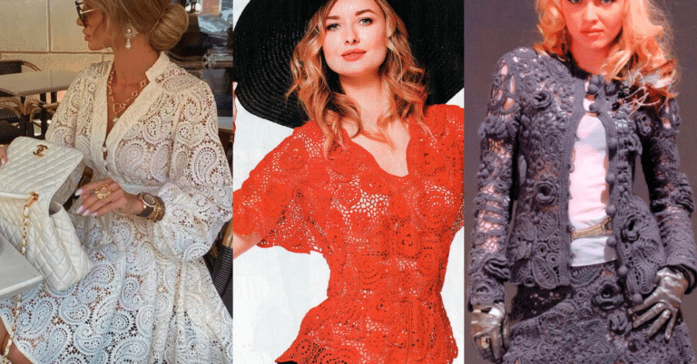 Crochê Irlandês: Graficos de Motivos e Inspirações para Roupas
