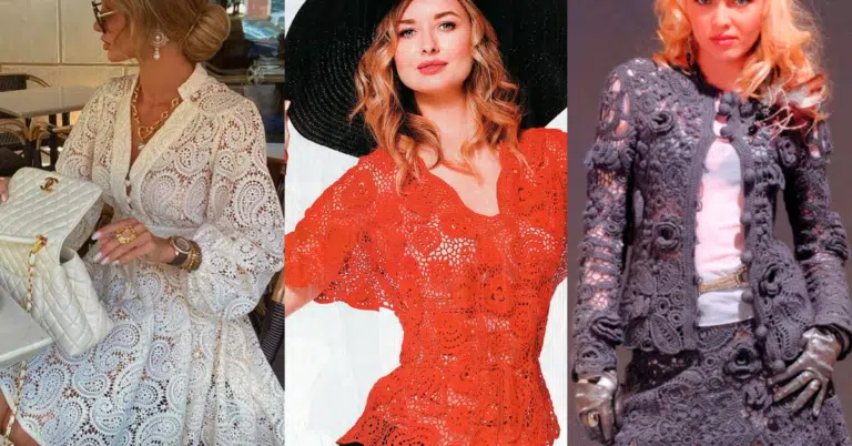 Crochê Irlandês: Graficos de Motivos e Inspirações para Roupas