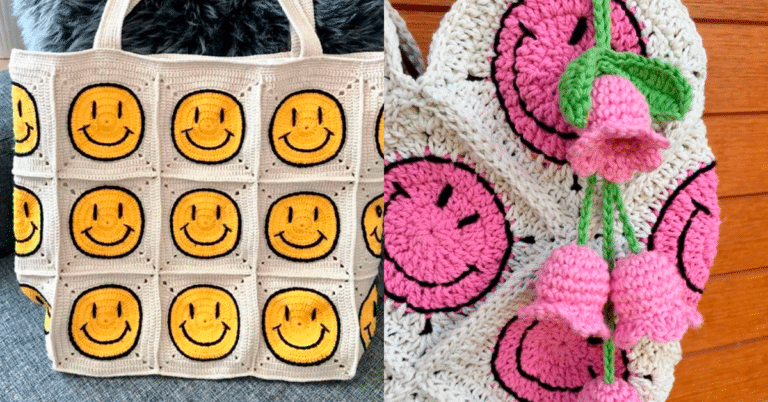 Bolsinhas de Crochê com Squares de Smiles - Uma Novidade p Copiar e Fazer